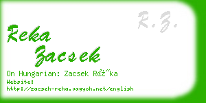 reka zacsek business card